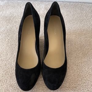 Via Spiga Black Suede Wedge Pump